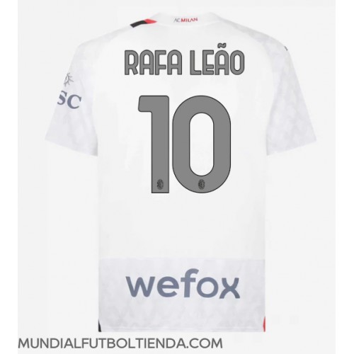 Camiseta AC Milan Rafael Leao #10 Segunda Equipación Replica 2023-24 mangas cortas